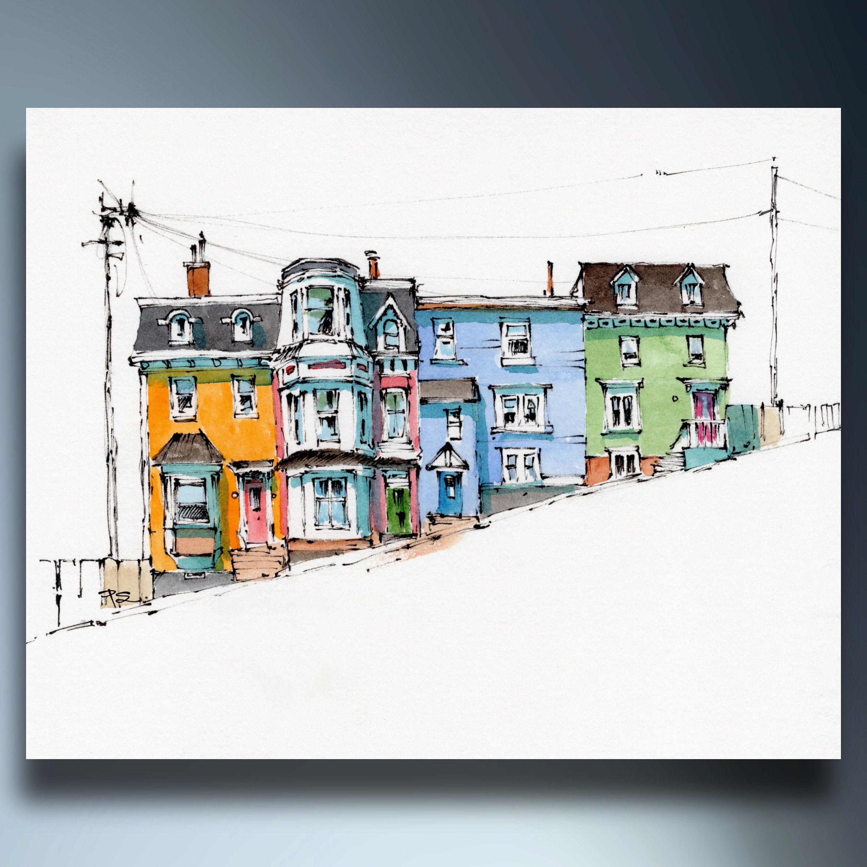 Jellybean Row Houses, St John's, Newfoundland, Colorful City Street