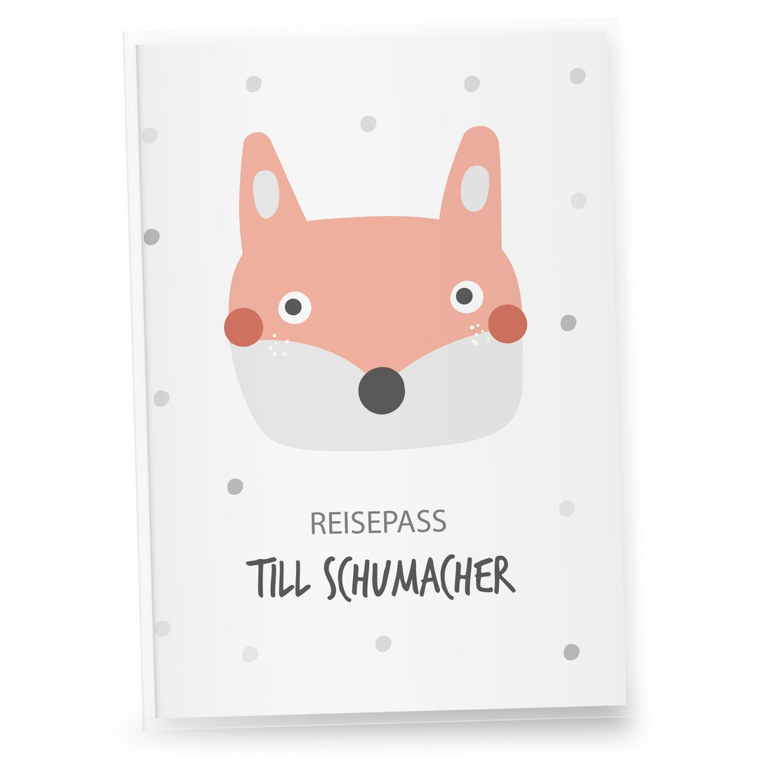 Children's Passport Cover Personalized Fox Passport Etsy