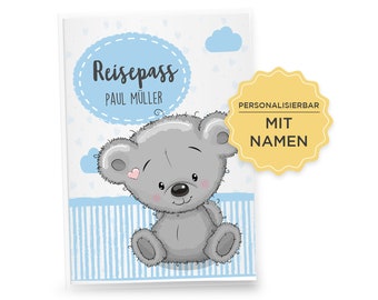 Kinderreisepasshülle personalisiert Koala, Reisepasshülle, Reisepass, Schutzhülle