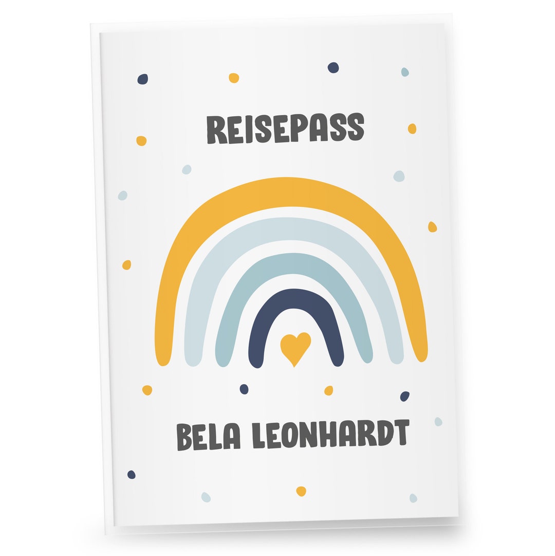 Children's Passport Cover Personalized Rainbow 3 Passport Etsy