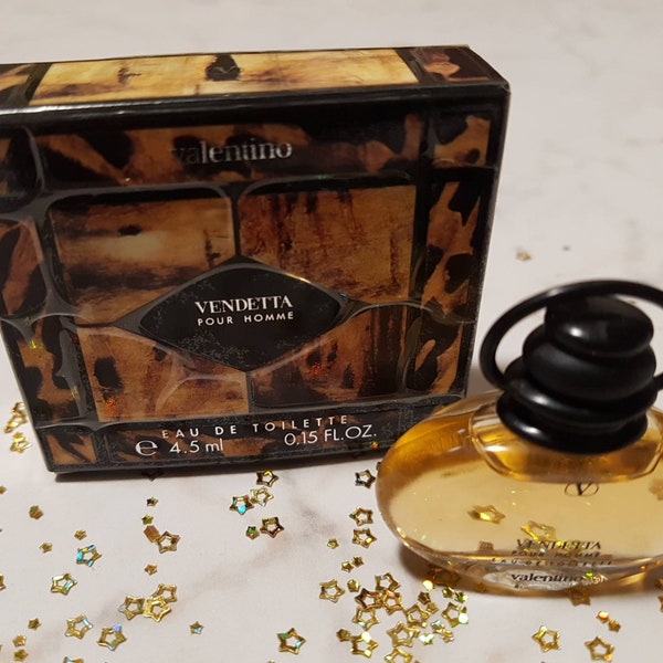 Miniatura de perfume (mini perfume) Vendetta Valentino para Hombres Eau De Toilette mignon 4,5 ml anno 1991 Vintage