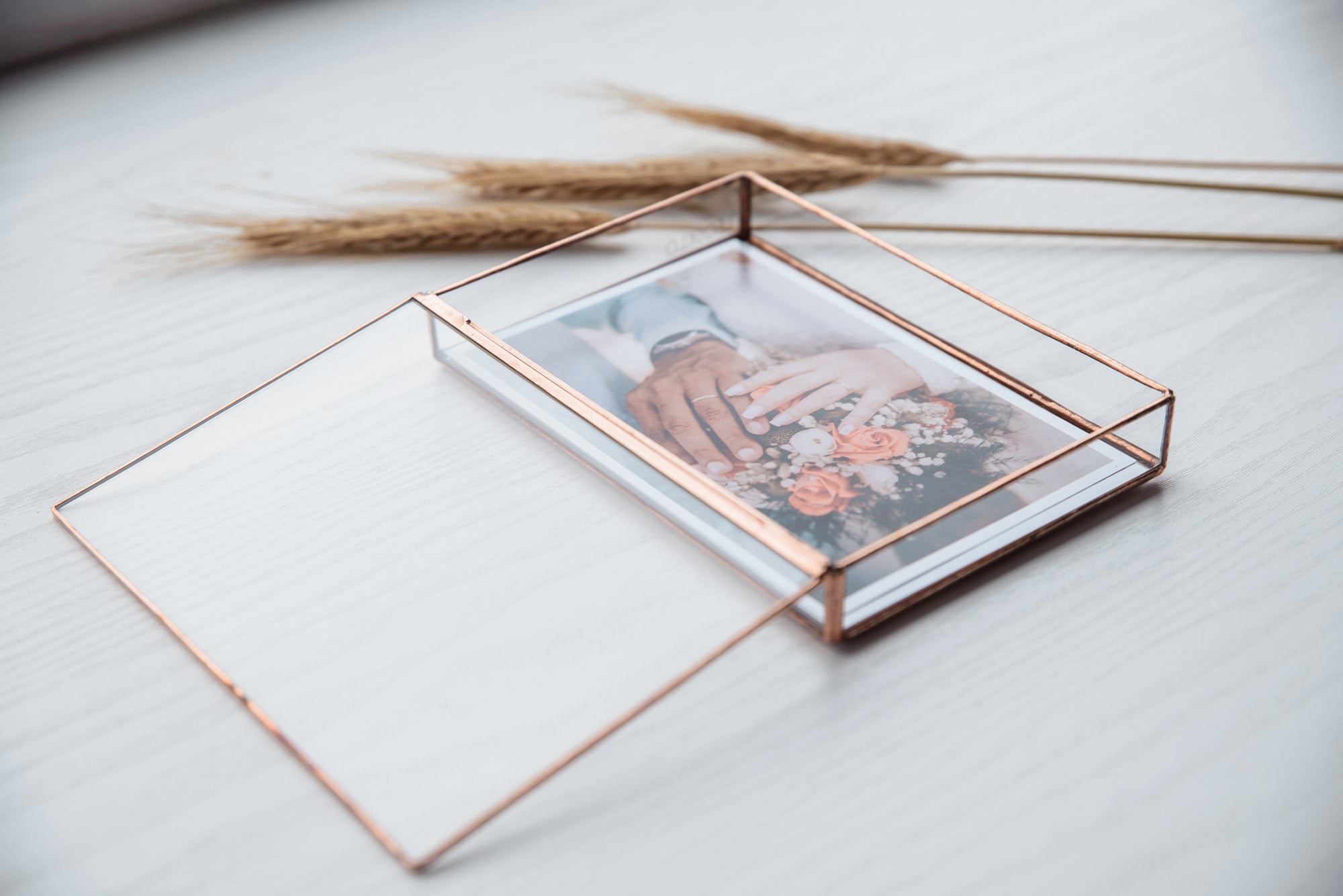 Glass box for photos Copper wedding photobox Package for Etsy