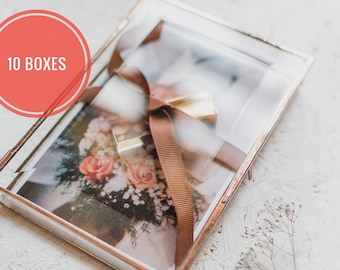 Set of 10 photo boxes 4x6 inches wholesale wedding photo box 10x15cm Wedding gift photo package photographer wedding presentation box