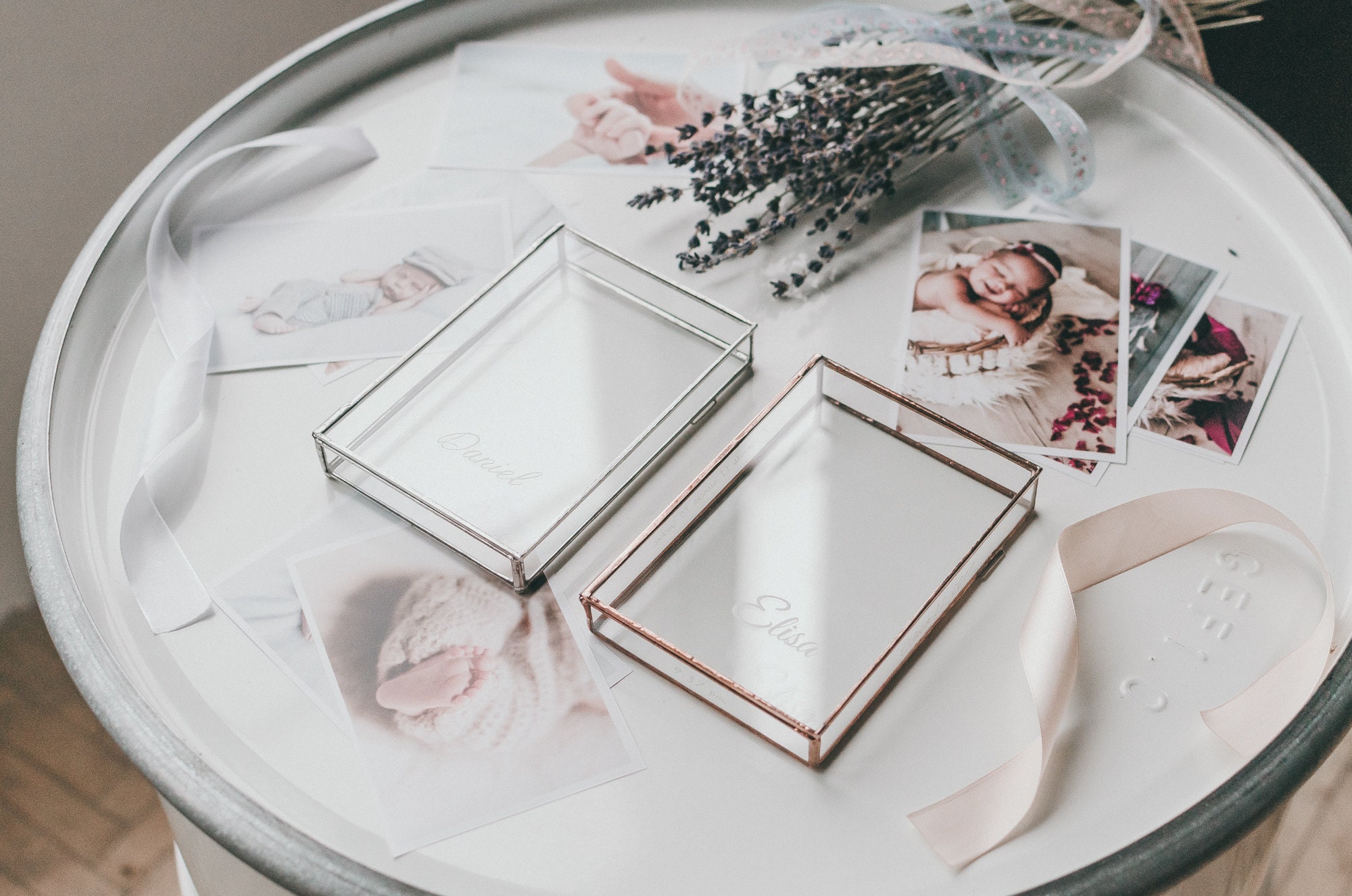 Personalized Newborn Gift Photobox Package for Photo Prints 6x4 Glass Photobox Box for Wedding
