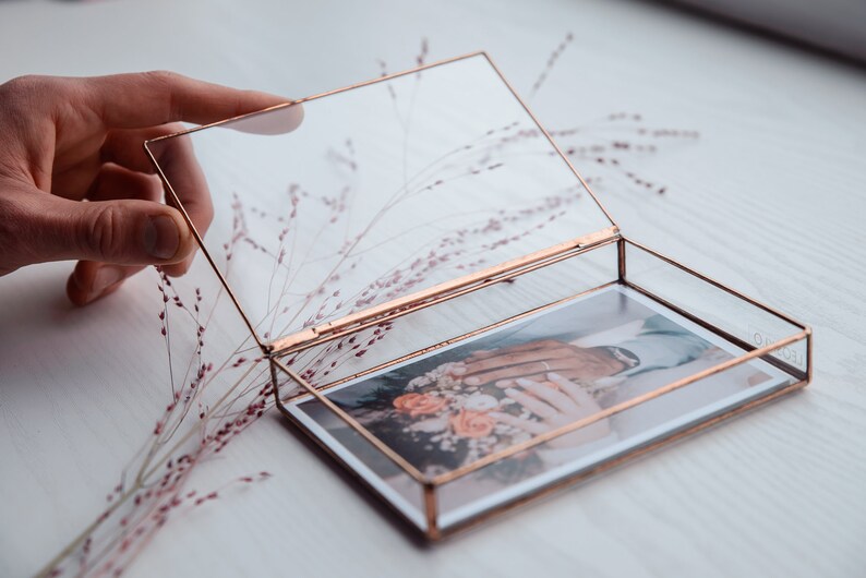 Glass Box For Photos Copper Wedding Photobox Package For Etsy Glass Box For Photos Copper Wedding Photobox Package For Etsy