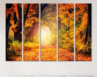 Forest wall art Forest art Art wall Autumn wall art Autumn art Wall art forest