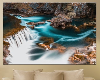 Home decor wall art Waterfall river Large wall art canvas Waterfall wall art Over sized canvas wall art