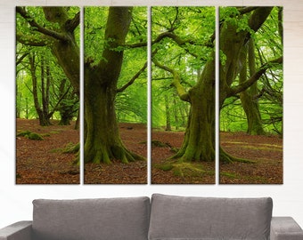 Forest wall art Printable wall art forest Large panel canvas wall art Customized canvas wall art