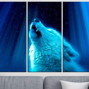 Wolf art Wolf wall art Art wall Howling Wolf decor Wolf canvas