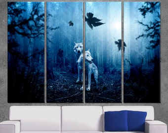 Wolves wall art Wolves Art wall Wolves art wolves decor Wolves canvas