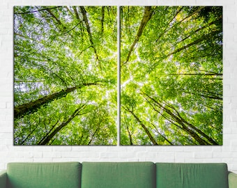 Tree crowns wall art Canvas wall art painting Canvas print wall art Over sized canvas wall art