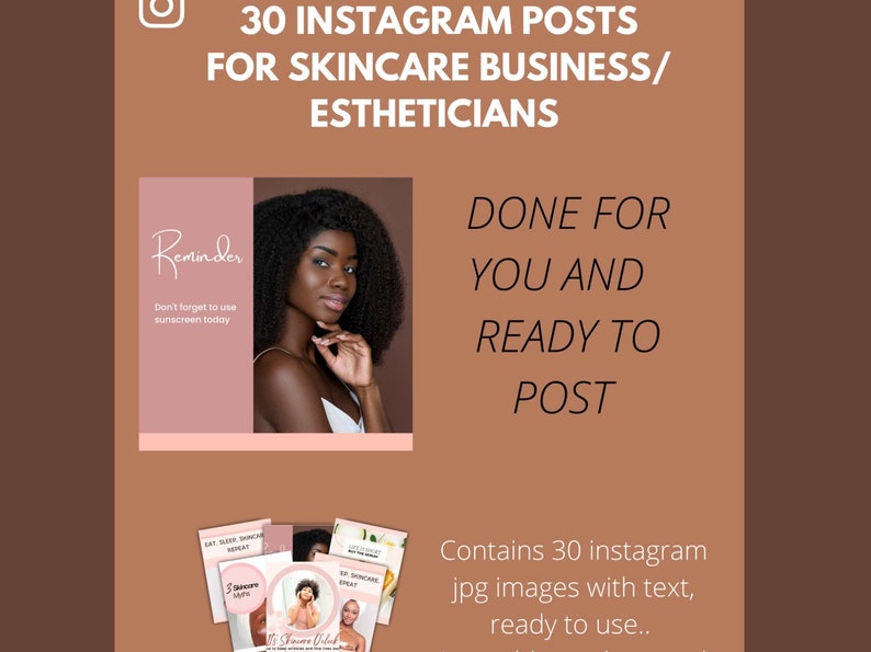 30 Instagram Posts for Busy Estheticians/ Skincare Brands Etsy