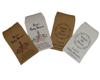 Baby Shower Favour Seed Packet - Personalised Favour - 2 designs