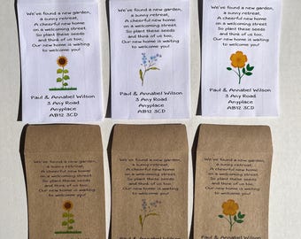 New Home Seed Packet Announcement: Botanical Change of Address