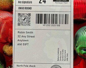 Personalized North Pole Christmas Label Stickers - Pack of 5