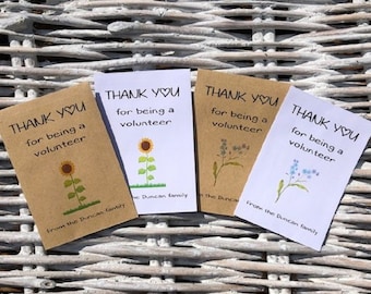 Personalised 'Thank You For Being A Volunteer' Seed Packets - Sunflower or Forget Me Not