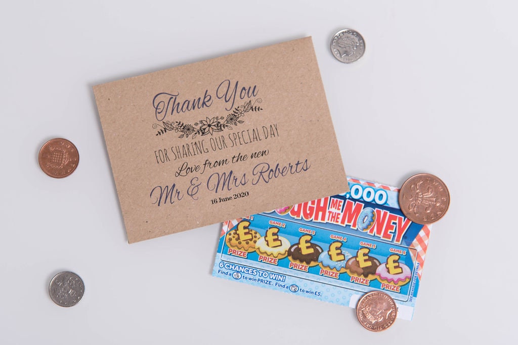 Personalised Wedding Favours Scratch Card Holders White Etsy