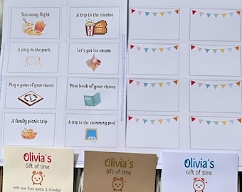 Personalized Reward Vouchers for Kids: Activity Cards with Envelope