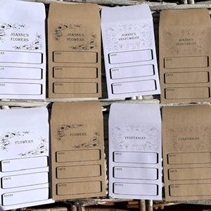 Personalisierte Samenpaket-Umschläge: Kraft oder Weiß, Blumen- und Gemüsedesigns