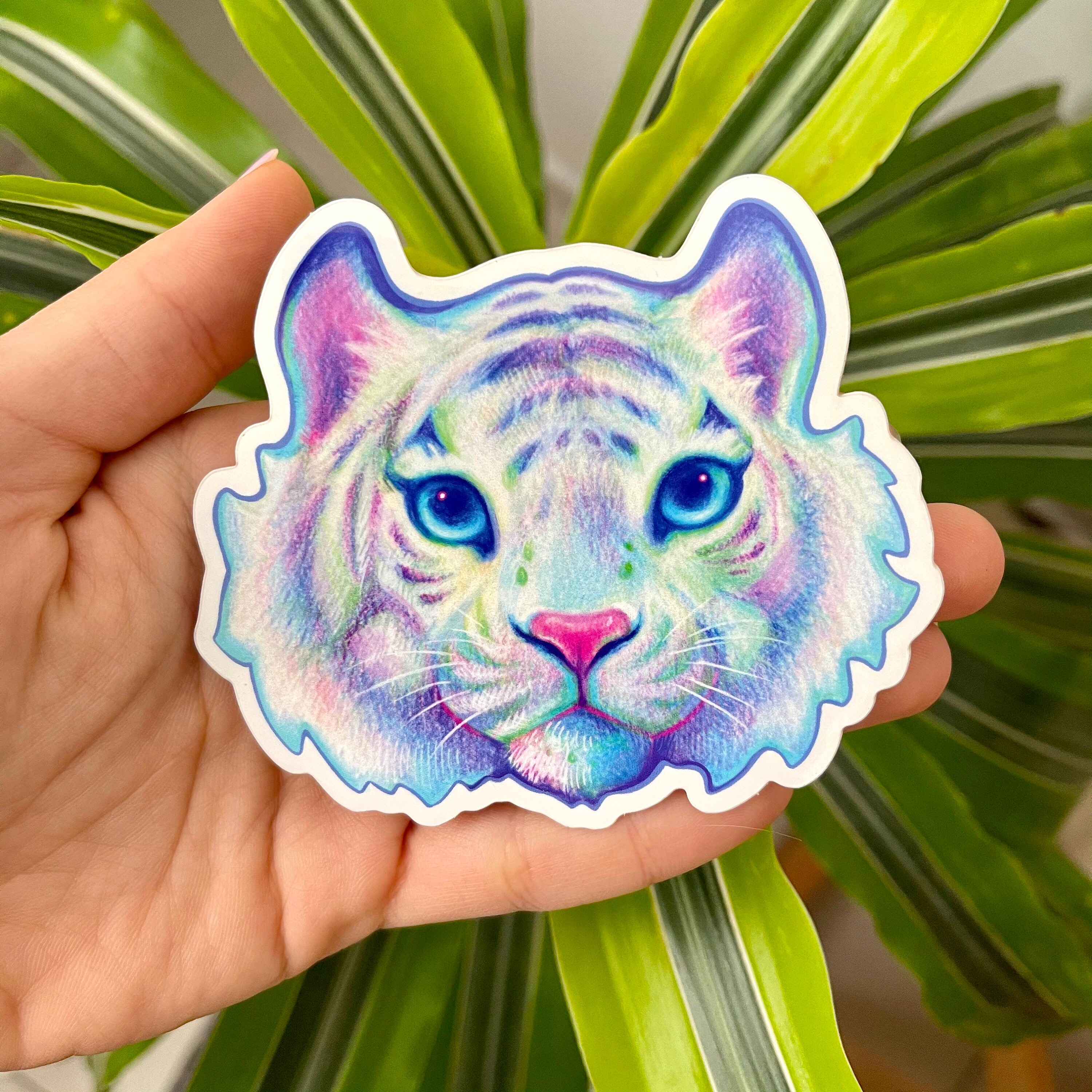 Vinyl Sticker White Tiger Animal Sticker - Etsy