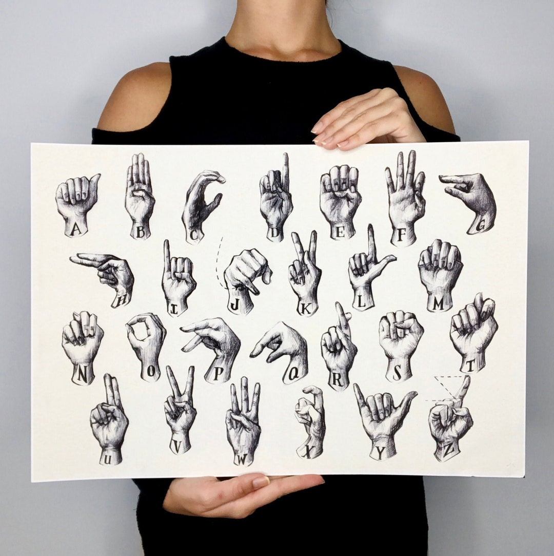 ASL American Sign Language Alphabet Fine Art Poster - Etsy