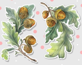 Jumbo Acorn Sticker DUO Vinyl Sticker, Laptop Decal, Custom Stickers, Waterproof stickers