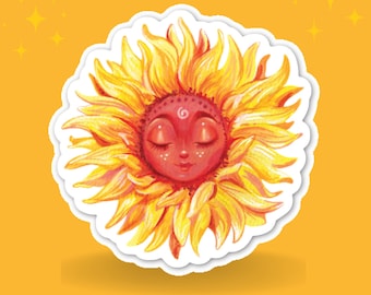 Pegatina de vinilo de girasol dulce, calcomanía para computadora portátil, pegatinas personalizadas, pegatinas troquelizadas