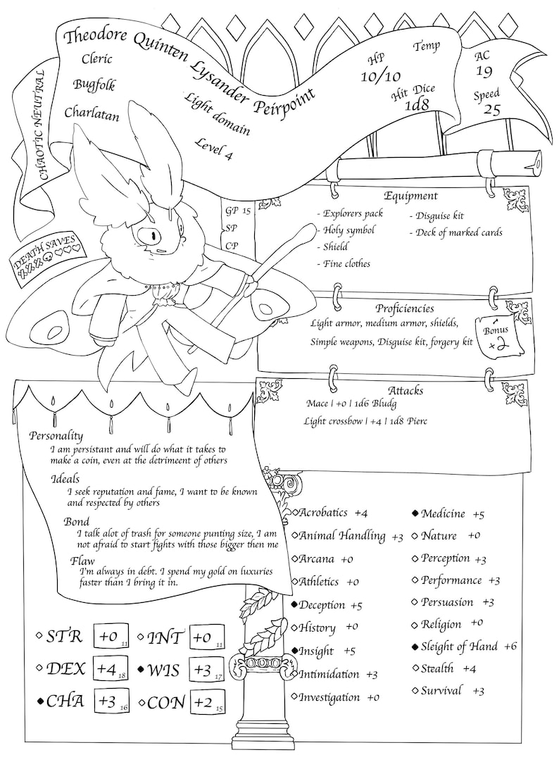 Custom Dnd Character Sheets - Etsy