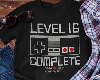 16th Anniversary Gift For Him Her Husband Wife, 16 Years Anniversary, 16th wedding, 16 yr anniversary, Anniversary Shirt 16 Years, Gaming