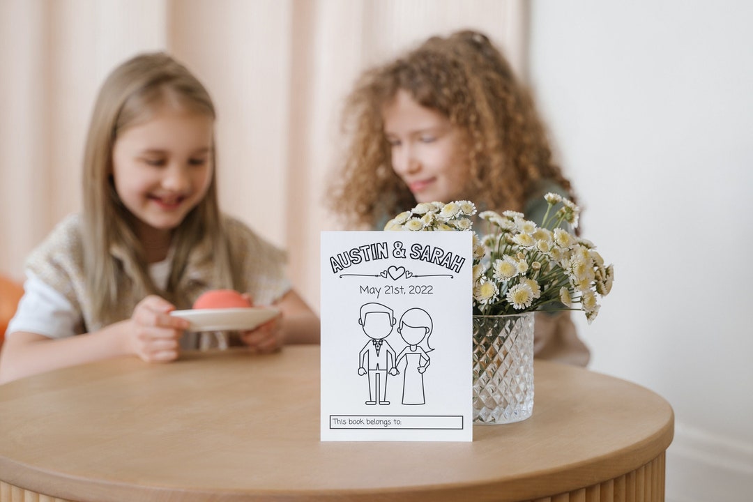 Personalized Wedding Coloring Book for Kids Wedding Coloring - Etsy