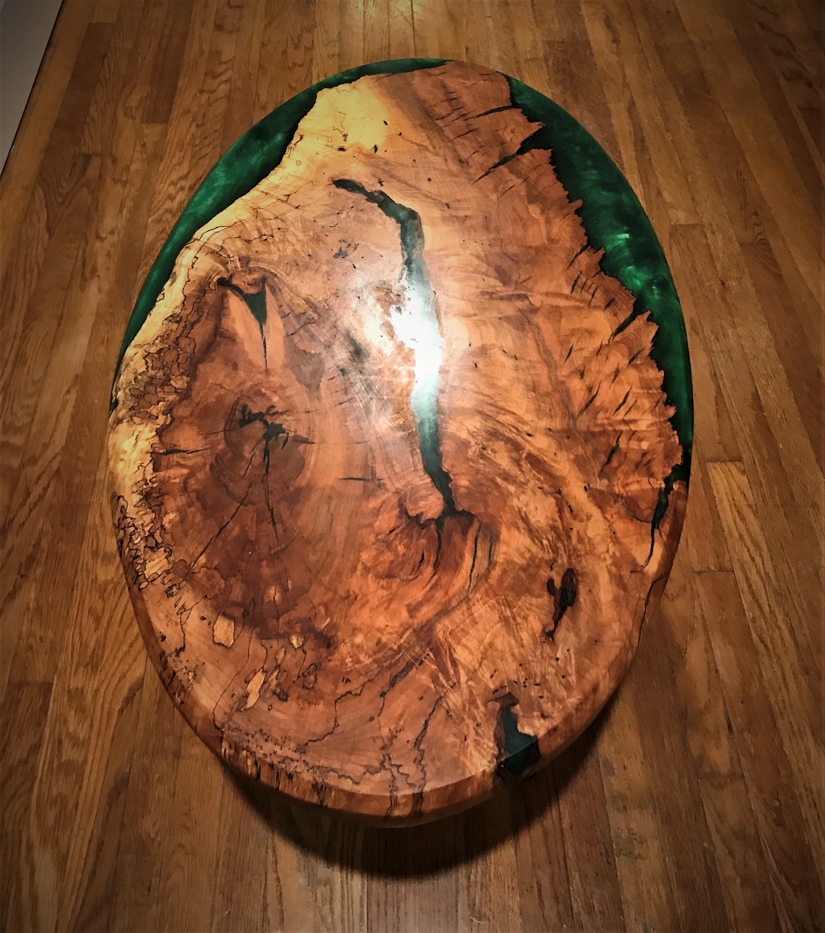 Epoxy Coffee Table green maple burl wood Etsy