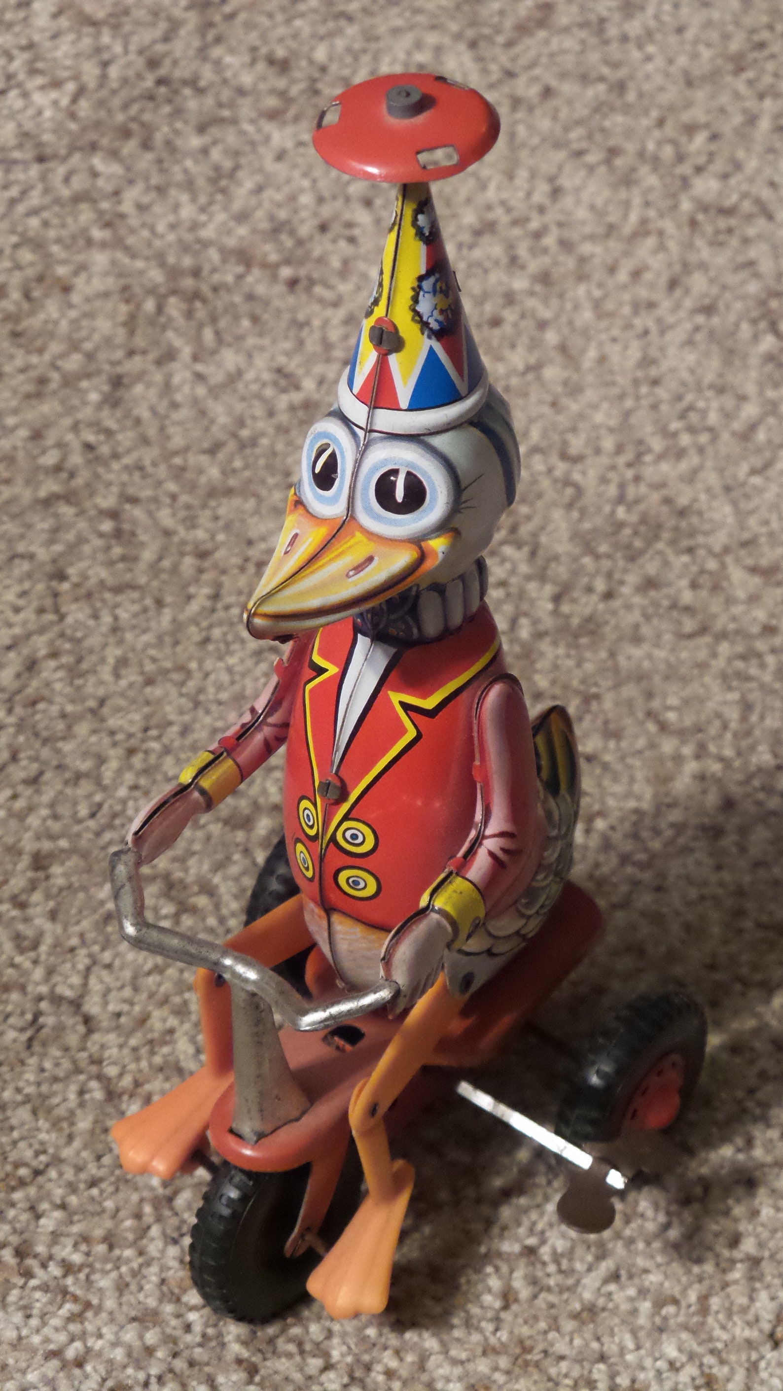 Vintage Duck on Bicycle Tin Litho Mechanical WindUp Toy Made Etsy
