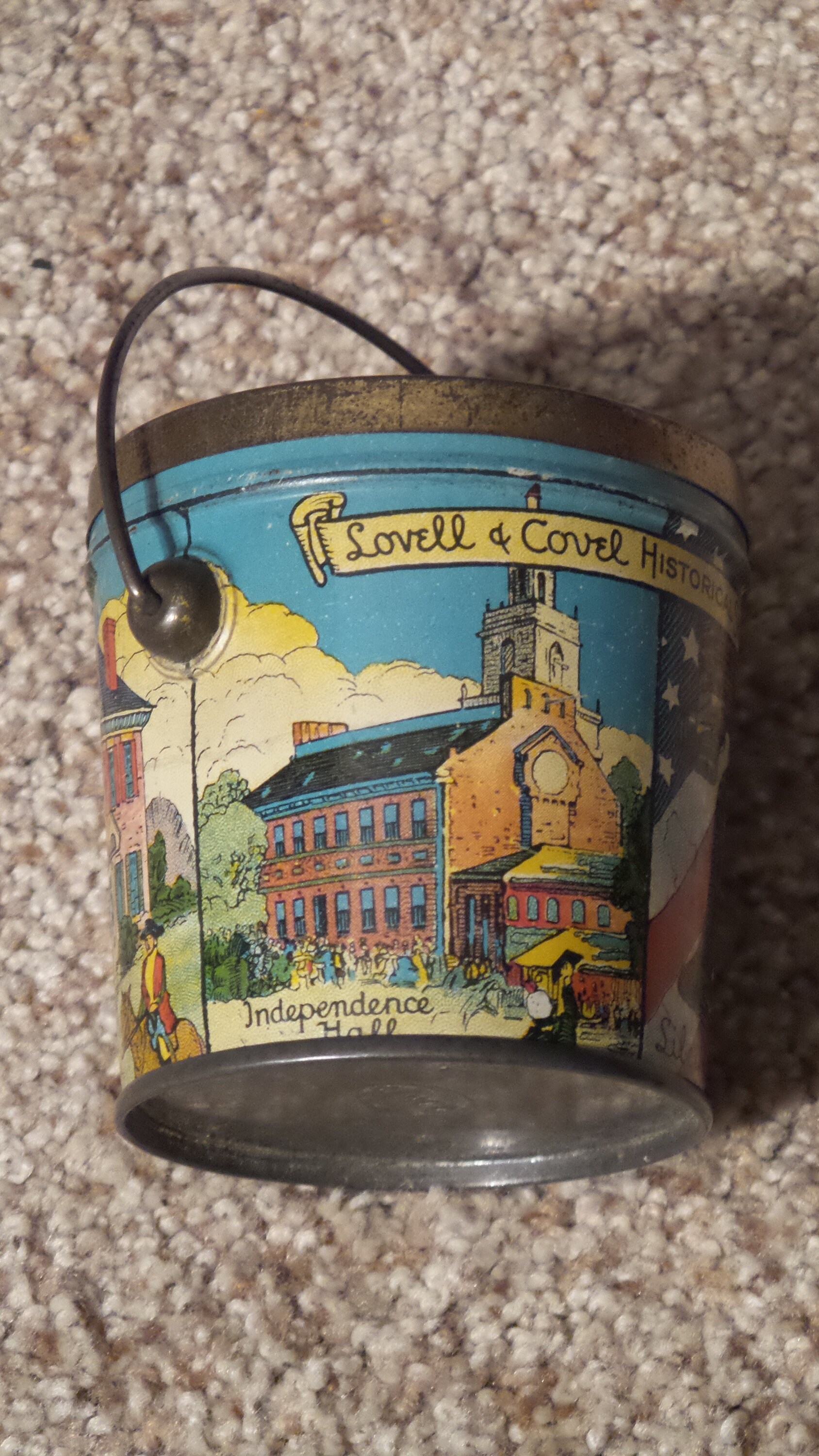 Antique Lovell &Covel Candy Pail 1776 Scènes historiques Tin Etsy