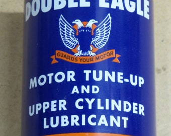 Vintage Double Eagle Motor Oil Can 15oz Tin Can Motor Cylinder Tune Up Lubricant