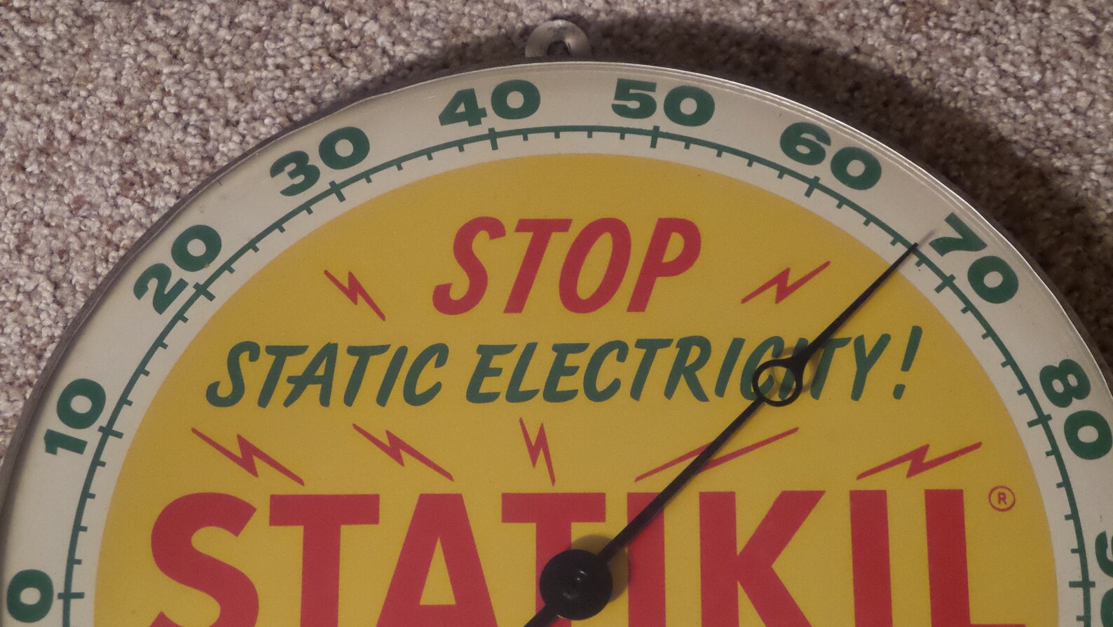 Vintage STATIKIL Round Glass Thermometer Pam Clock Co. New Etsy
