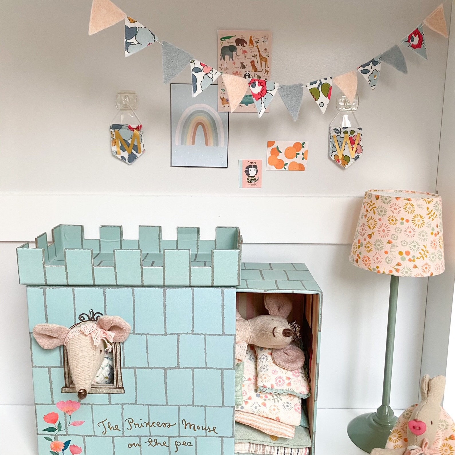 Fabric Dolls house bunting Maileg House bunting miniature Etsy