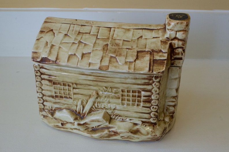 Vintage 1950's McCoy Log Cabin Cookie Jar | Etsy