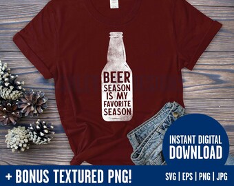 La temporada de cerveza es mi svg de temporada favorito con diseño png con textura adicional / imprimible / para usar con Cricut & Silhouette Father's Day SVG