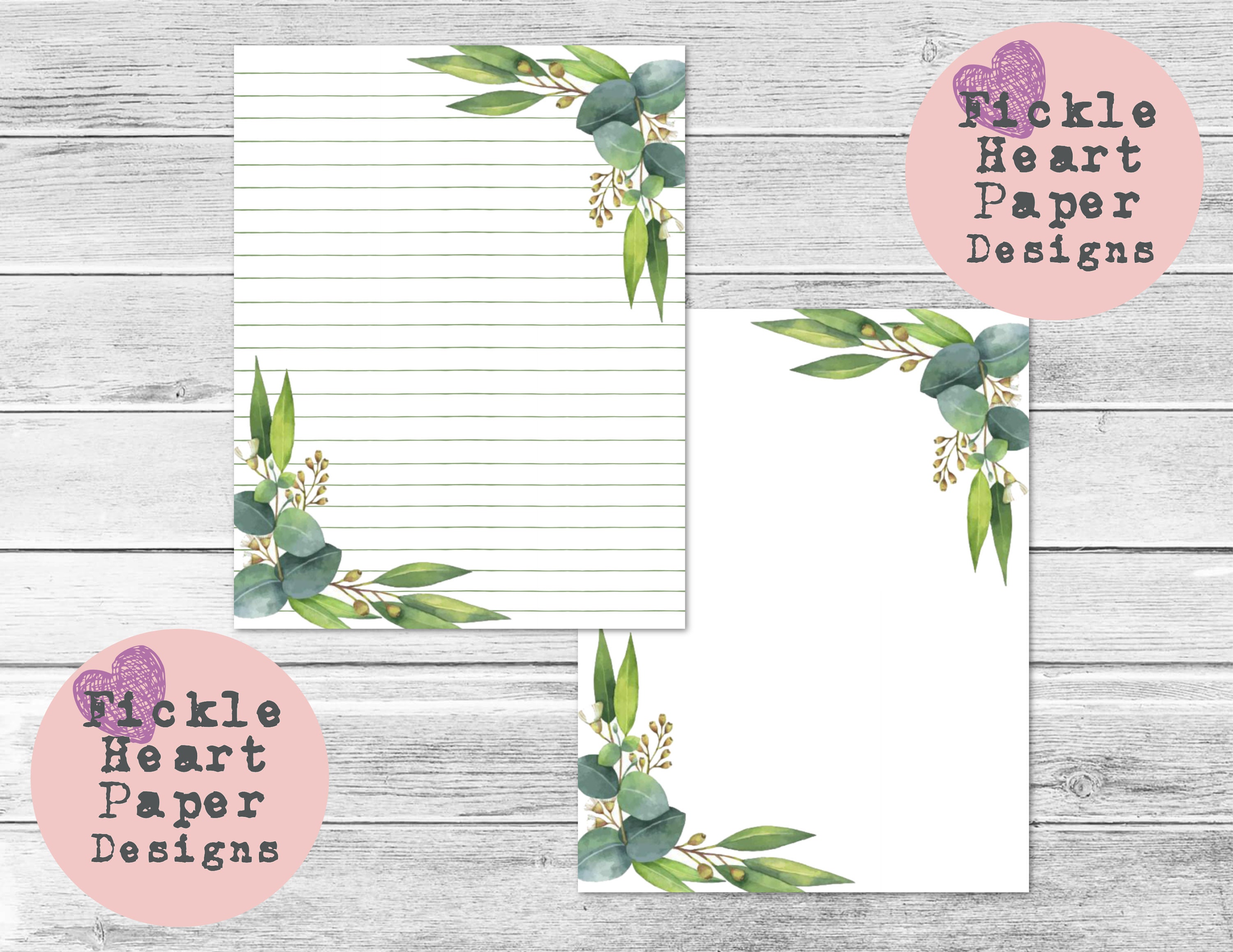 floral lined paper printable lined paper letter writing etsy