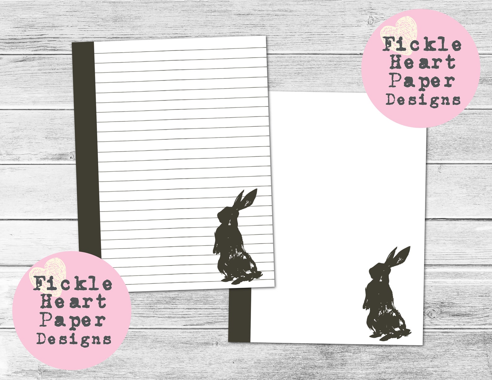 Easter Bunny Lined Paper. Rabbit Lined Paper. Letter Writing. Journal ...