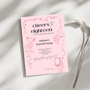 Invitations 18e anniversaire, Invitation numérique fête 18e anniversaire, Modèles d'invitations 18e anniversaire, Carte d'anniversaire 18e anniversaire,