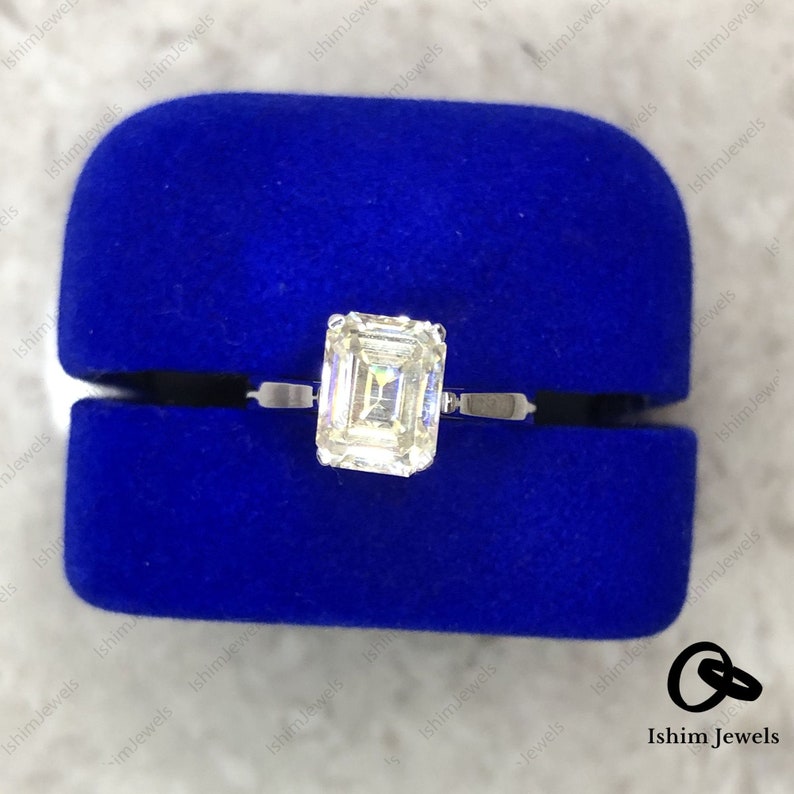 Mossojewels Promise Ring 2.23 CT Radiant Cut DEF Moissanite Engagement /& Wedding Ring White 1418k Gold Radiant Solitaire Engagement Ring