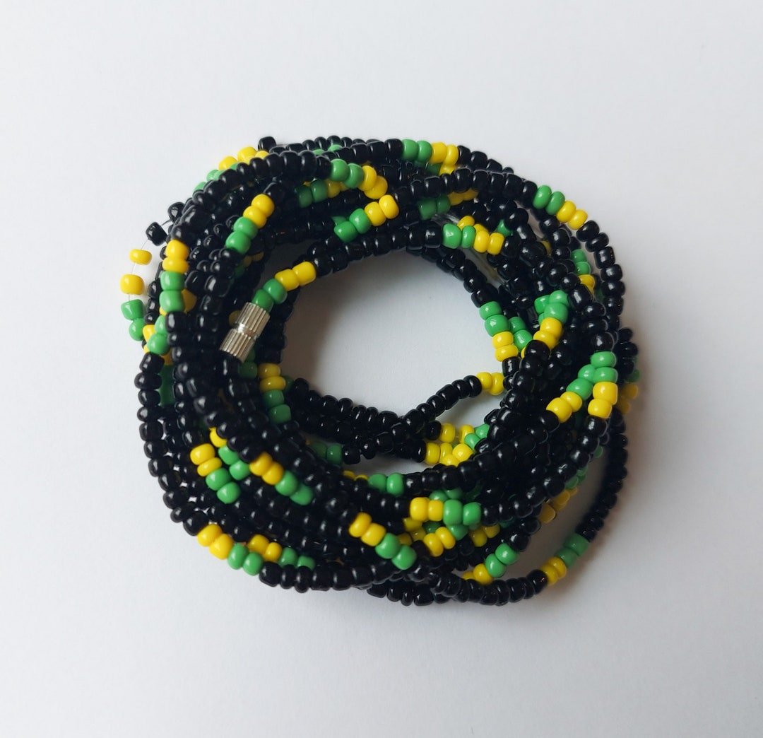 Jamaica Flag Waist Bead With Clasps. Reggae One Love Waist Etsy