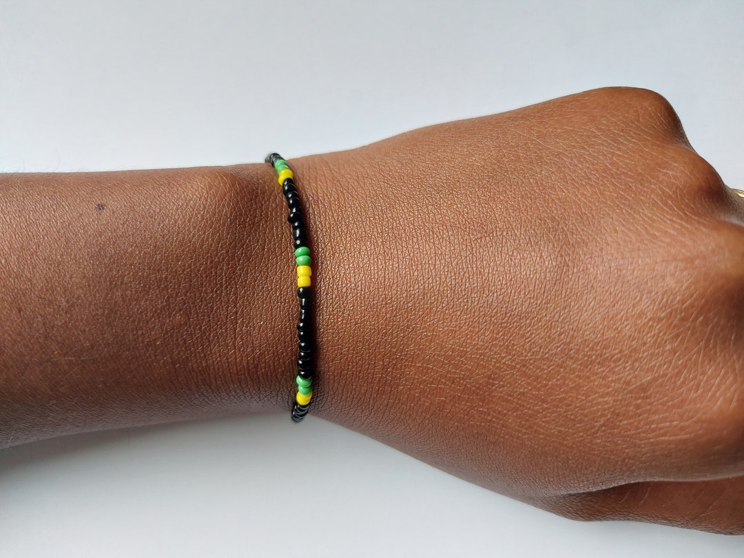 Reggae Beaded Bracelet Anklet for Men and Women. Jamaica Flag Etsy