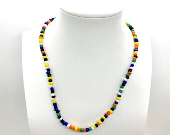 Handcrafted Multicolor Seed Bead Choker: Gothic Statement Necklace