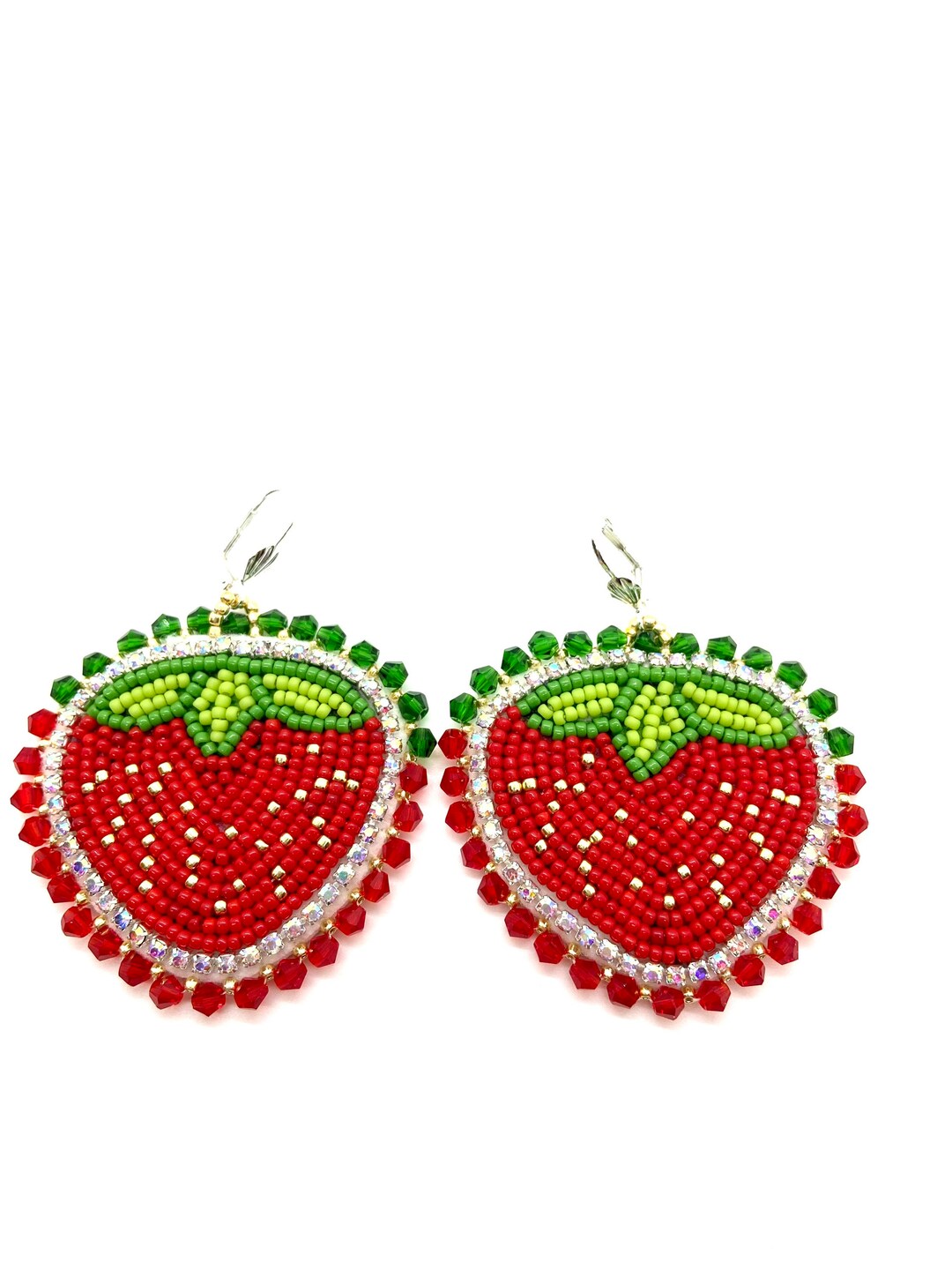 Strawberry beaded earrings Clearance