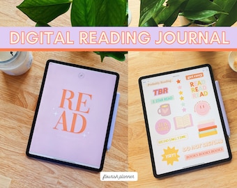 Reading Journal, Tracker, and Review Digital Planner by Flourish Planner  | iPad Planner for Goodnotes and Notability