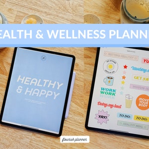 Health & Wellness Digital Planner by Flourish Planner iPad Planner for Goodnotes and Notability image 1