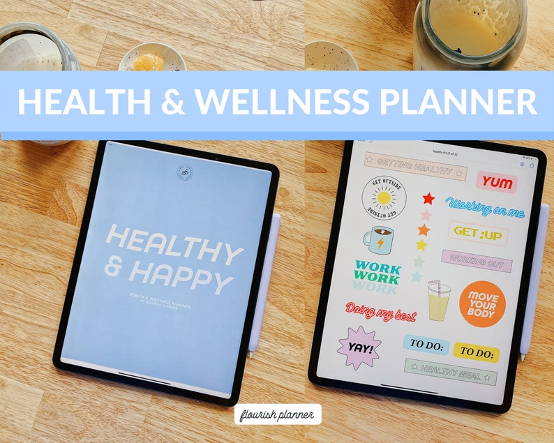 Health & Wellness Digital Planner by Flourish Planner iPad Planner for Goodnotes and Notability image 1