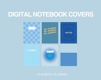 Blue Goodnotes Covers by Flourish Planner | Digital Notebook Covers for Goodnotes & Notability on iPads